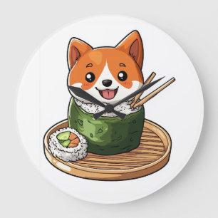 Sushi Shiba � Rollig Mat Hund Stor Klocka