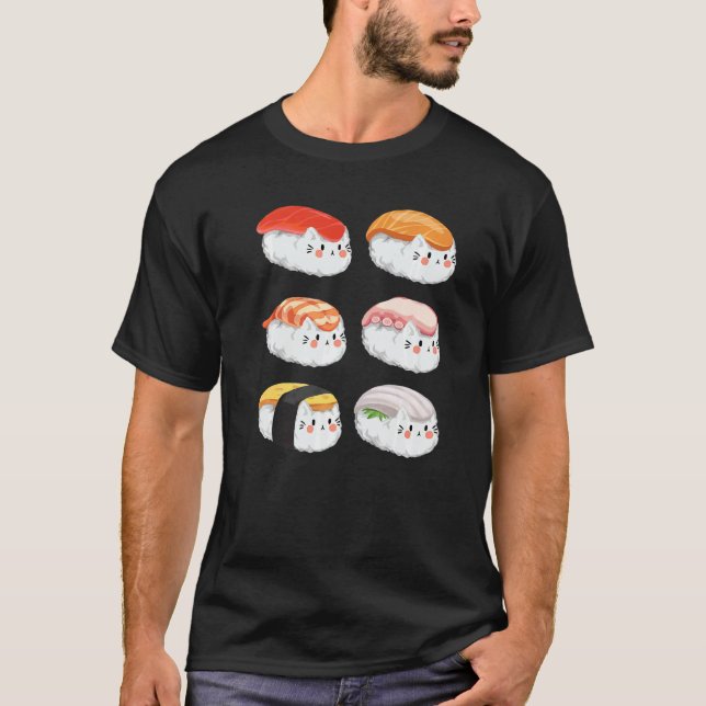 Sushi sixpack - katter för alla katter t shirt (Framsida)