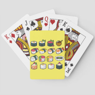 Sushi som leker kort casinokort