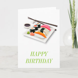 Sushi, söt födelsedag kort