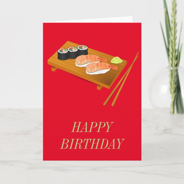 Sushi söt födelsedag kort (Framsida)