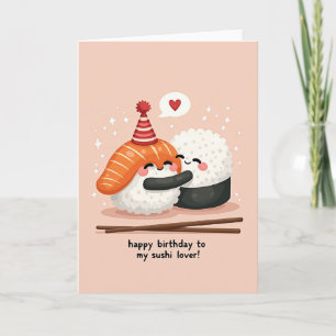 Sushi Söta Födelsedagsillustrationskort Kort