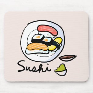 Sushi, söta japanska livsmedel musmatta