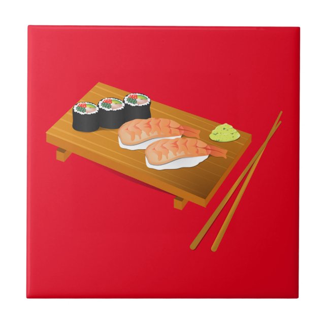 Sushi sött japansk mat kakelplatta (Framsidan)