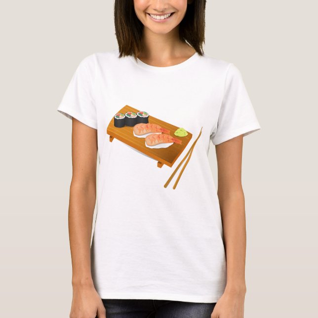 Sushi sött japansk mat t-shirt (Framsida)
