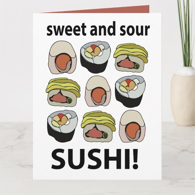 Sushi Sött och Surt Sushi Kort (Framsida)