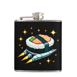 Sushi SpacesHär Pixel Art Flies Sushi Roll Design Fickplunta