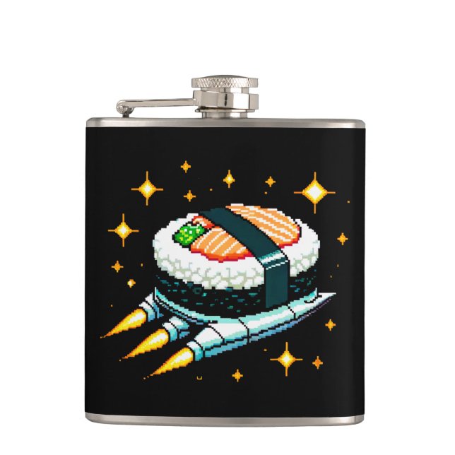 Sushi SpacesHär Pixel Art Flies Sushi Roll Design Fickplunta (Framsidan)