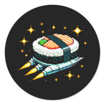 Sushi SpacesHär Pixel Art Flies Sushi Roll Design