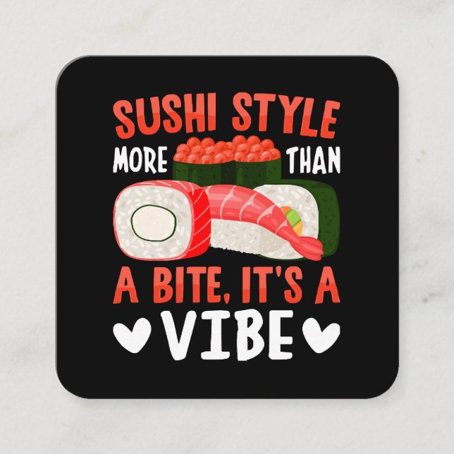 Sushi Stil mer än en Bita Fyrkantigt Visitkort (Framsida)