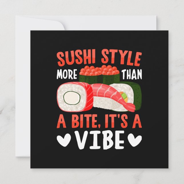 Sushi stil mer än en tugga inbjudningar (Framsida)