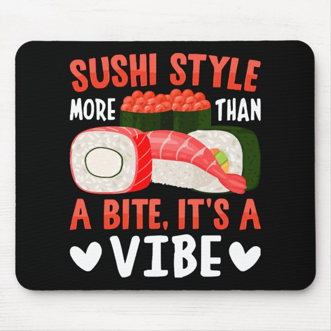 Sushi stil mer än en tugga musmatta (Framsidan)