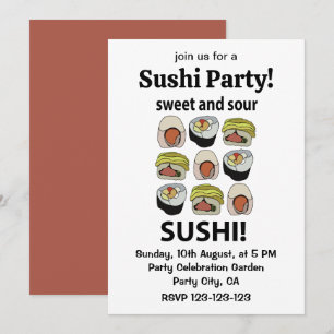 Sushi Sweet och Sour Sushi Inbjudningar