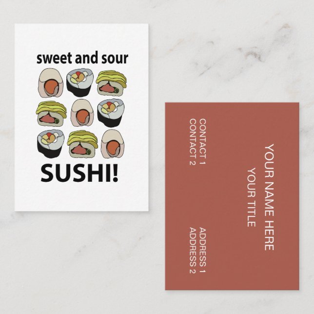 Sushi Sweet och Sour Sushi Visitkort (Fram/baksida)