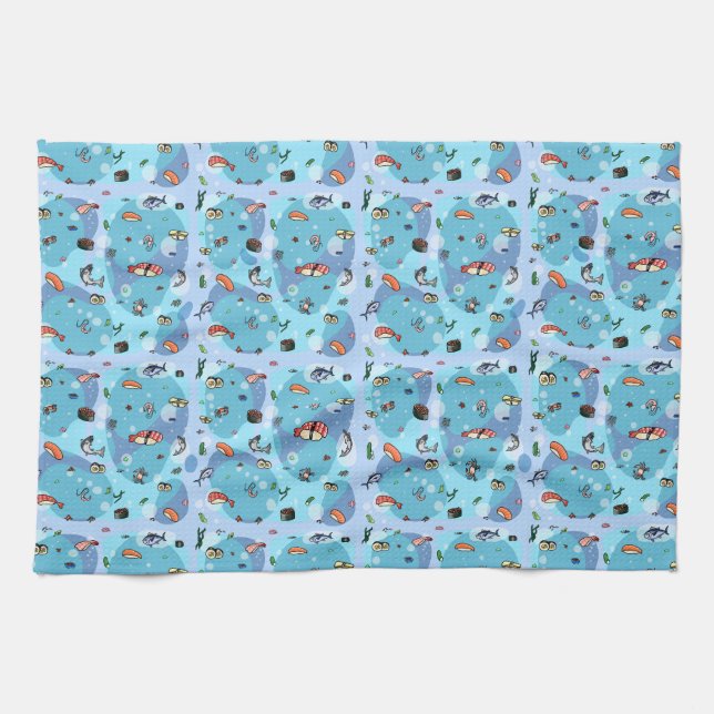 Sushi Tea Towel Kökshandduk (Horisontell)