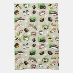 Sushi Tecken Mönster Kökshandduk