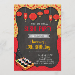 Sushi tema fest inbjudan