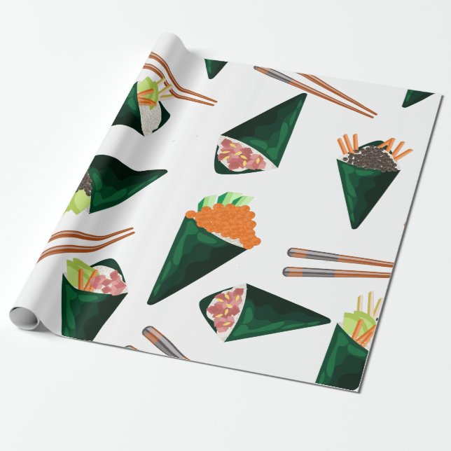 sushi temaki presentpapper (Utrullad)