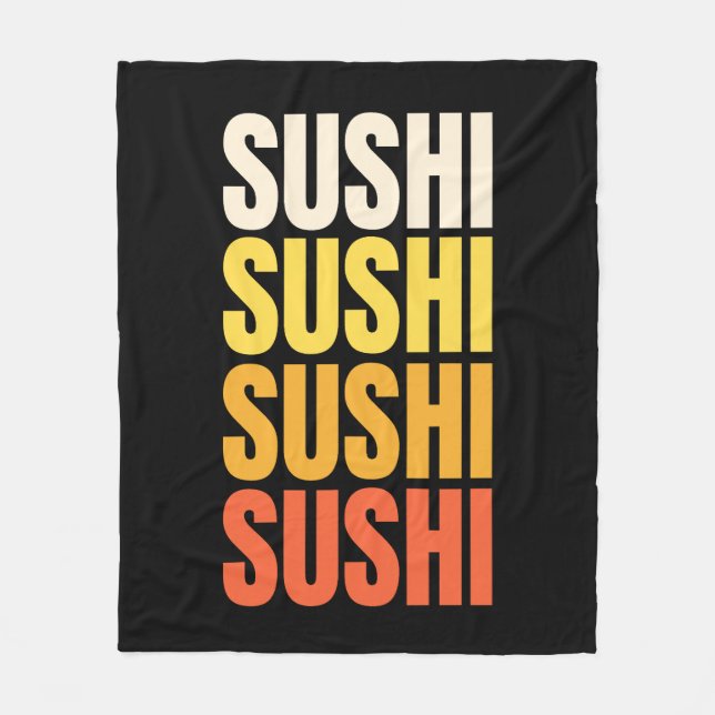Sushi-textdesign Fleecefilt (Framsidan)