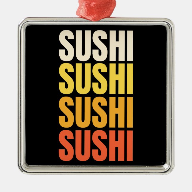 Sushi-textdesign Julgransprydnad Metall (Framsidan)