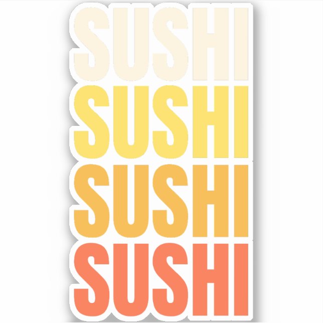Sushi-textdesign Klistermärken (Framsida)