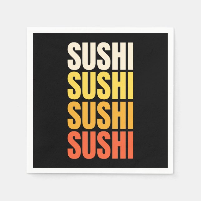 Sushi-textdesign Pappersservett (Framsidan)