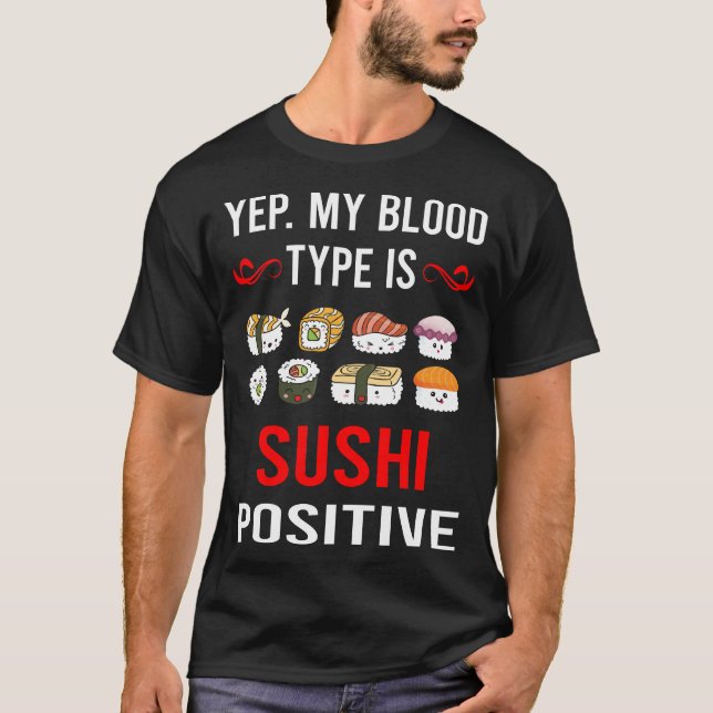 Sushi tillverkning av blodtyp t shirt (Framsida)
