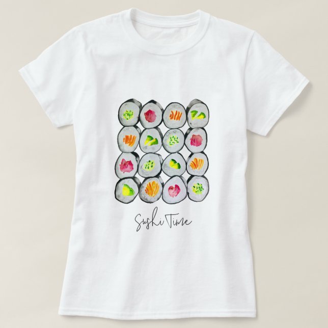 Sushi Time vattencolor wasabi T Shirt (Design framsida)