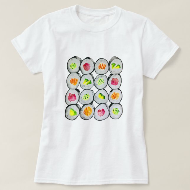 Sushi Time vattencolor wasabi T Shirt (Design framsida)
