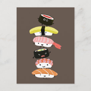 Sushi Torn - Stack av Sushi Friends i Lycklig Vykort