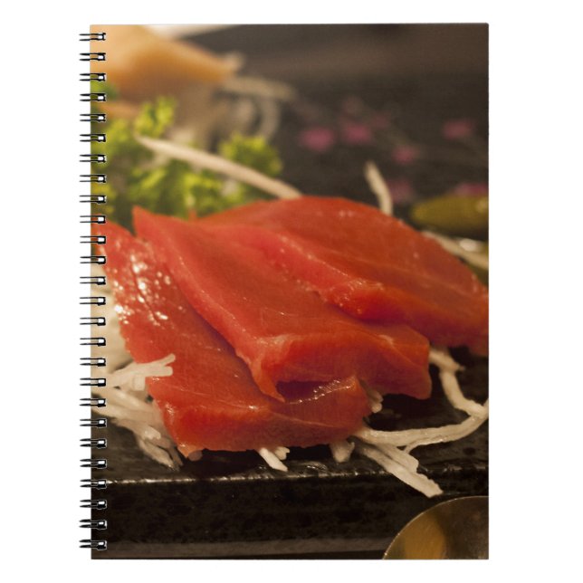 Sushi Tuna Tuna Party Time Fish Food Anteckningsbok Med Spiral (Framsidan)