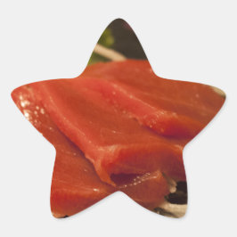Sushi Tuna Tuna Party Time Fish Food Stjärnformat Klistermärke