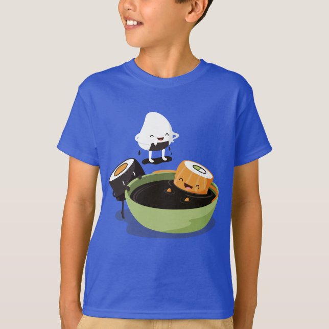 Sushi tycker om rolig badtid t-shirt (Framsida)