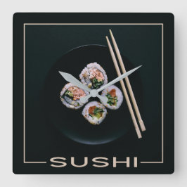Sushi-väggklocka Fyrkantig Klocka