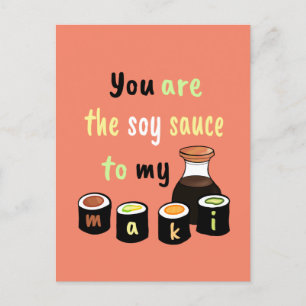 Sushi Valentine Du är Soy Sauce till min Maki Helg Vykort