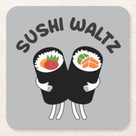 Sushi vals 2 underlägg papper kvadrat