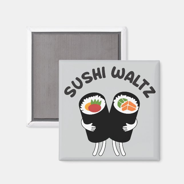 Sushi vals med text magnet (Front/Back)