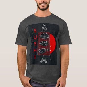 Sushi Vintage Japanska Kawaii Retro Japan Anime T- T Shirt