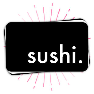 sushi. visitkort
