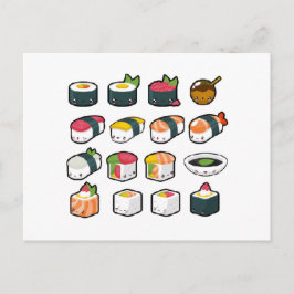 Sushi-vykort för sort vykort