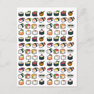 Sushi-vykort för sort vykort