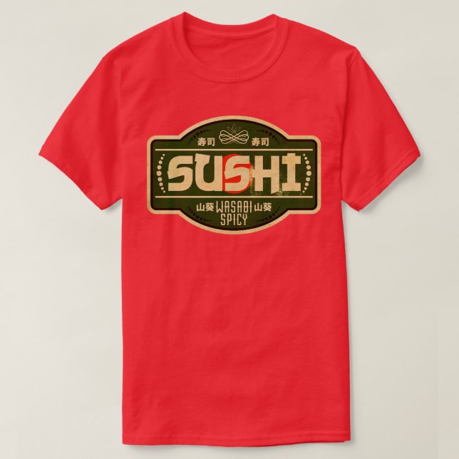Sushi Wasabi Spicy T Shirt (Design framsida)