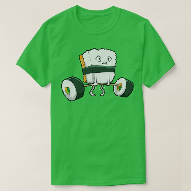Sushi Weightlift Anime T Shirt (Design framsida)