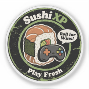 Sushi XP Play Fresh Gamer Food Fusion Klistermärken