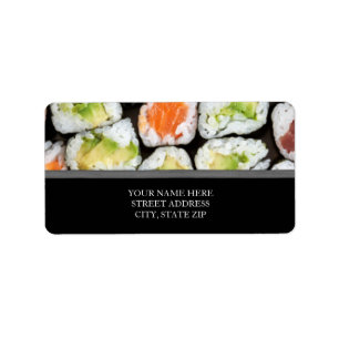 Sushiadressetiketter Adressetikett