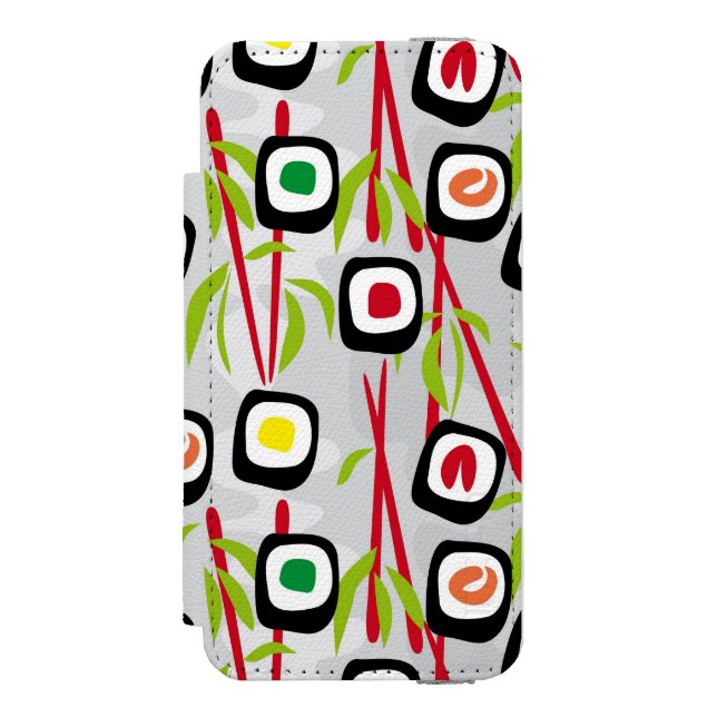 Sushibakgrund Incipio iPhone Wallet Skal (Folio Framsidan)