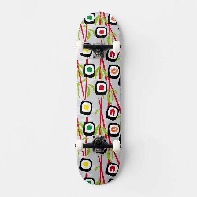 Sushibakgrund Skateboard Bräda 21,5 Cm (Framsida)