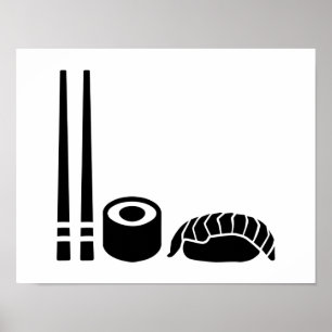 Sushien klibbar sashimien poster