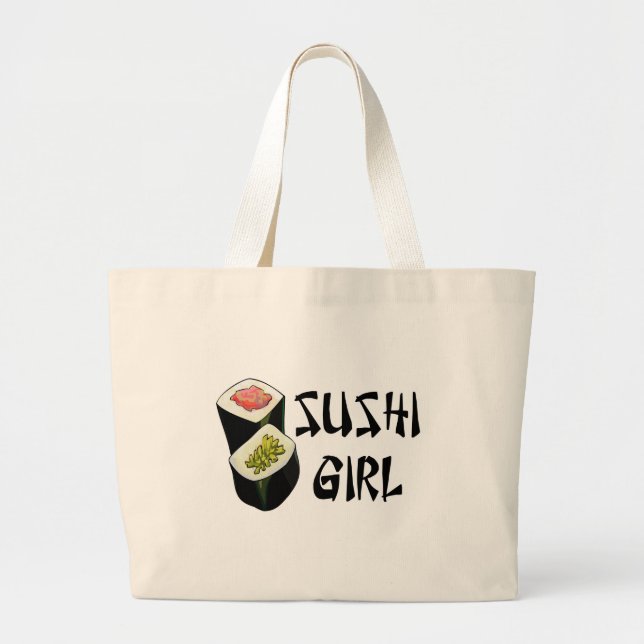 Sushiflickan hänger lös jumbo tygkasse (Framsidan)