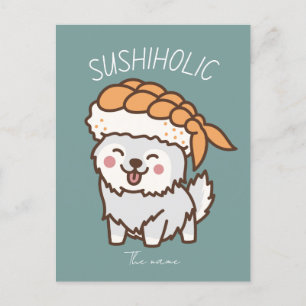 sushihok, sushi cat vykort